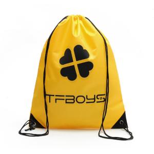 RPET Polyester Drawstring Backpack , Silkscreen Rotogravure Drawstring Polyester