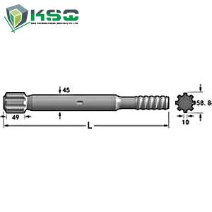 R38 T38 Rock Mining / Tunneling Shank Adapter Heat Treatment Process