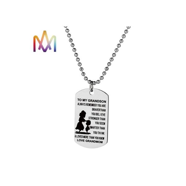 Quality 2.5mm Thickness Waterproof Engraved Pendant Necklace for sale