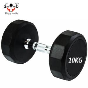 Buy cheap Dodecagon Round Rubber Dumbbells , Gym Equipment Dumbbells Little Smell from wholesalers