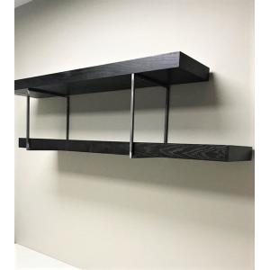 Stylish Black Brushing Architectural Rustic Scaffold Board Strap Style Shelf