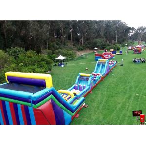 Giant Blow Up Obstacle Course PVC Material 30m*5m*5m Flexible Combo Modules