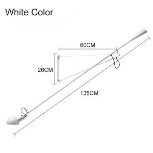 Art Decor LED Wall Mounted Bedside Light White Black Adjustable Long Arm Plug in