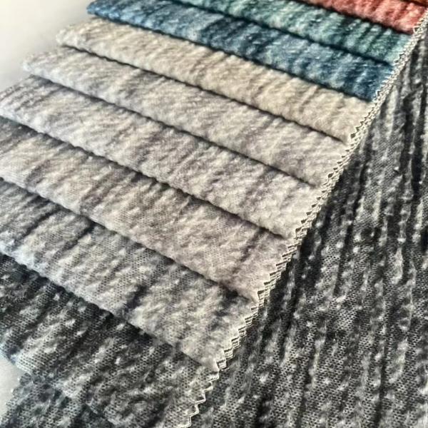 Quality Breathable Embossed Knit Fabric Abrasion Resistant With Easy Maintenance for sale