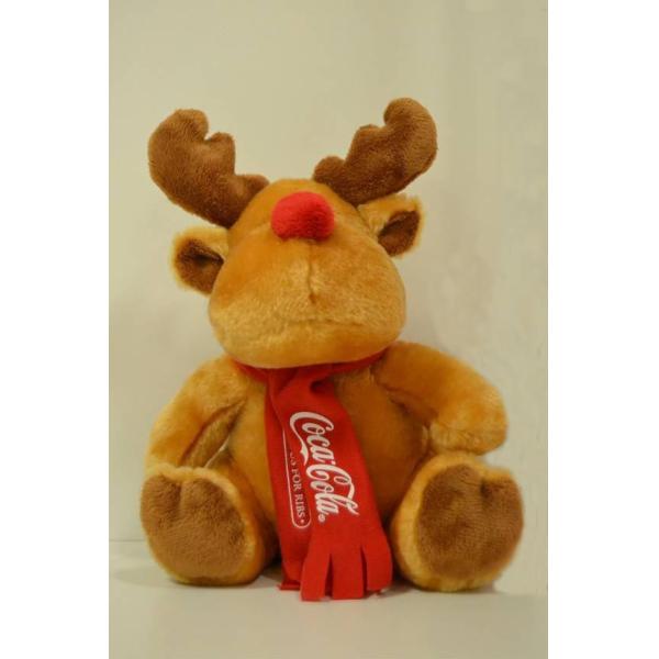 Quality Promotional Moose Plush Toy Coca Cola Christmas Reindeer Stuffed Animal for sale