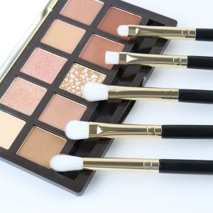 5PCS Eyeshadow Makeup Brush Set Black Wooden Handle Eyeliner Cosmetic Multifunct