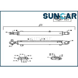 Buy cheap PS01V00003R300 Bucket Cylinder Piston Seal Repair Kit For CX55B Excavator CASE Equipment Parts from wholesalers