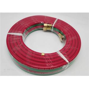 Grade R Red & Green 1/4'' x 25ft Rubber Twin Hose for Oxygen - Acetylene