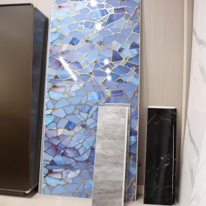 Buy cheap Modern 3D Pattern Fireproof PVC Shower Wall Panel Luxury Bathroom Renovation Material from wholesalers