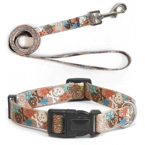 Quality Eco Friendly Polyester Dog Leash Collar Set Sublimation Harness Collar And Lead Set for sale