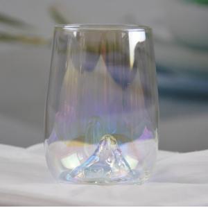 Buy cheap Ice Mountain Bottom Crystal Wine Glass With Ion Plated Irridescent from wholesalers