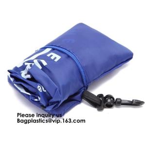 Printing Logo Polyester Handled Foldable Tote Bag With Snap Closure Foldable Bag