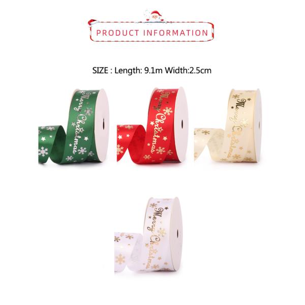 Wholesale Custom Ribbon Clothes Decoration Christmas ribbon printed ribbon for gift box