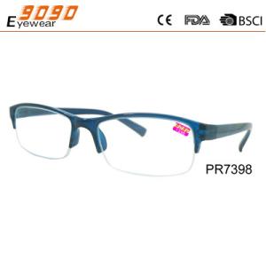 Buy cheap Classic culling rectangle half rim reading glasses with PC frame , plastic hinge, suitable for men and women from wholesalers