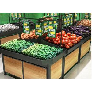 Buy cheap Metal Wooden Fruit And Vegetable Display Rack Gondola Shelf Mid Duty from wholesalers