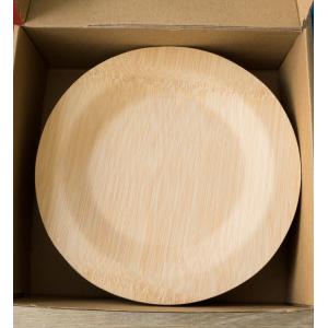 Natural Reusable Bamboo Wooden Plates Biodegradable 7" 9" 10" For Cake Bread