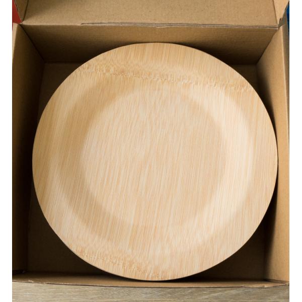 Natural Reusable Bamboo Wooden Plates Biodegradable 7" 9" 10" For Cake Bread