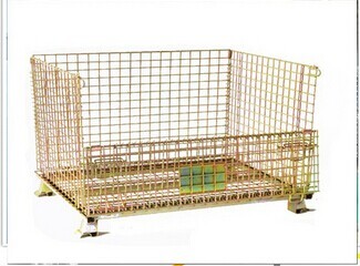 Quality Industrial stackable collapsible wire mesh container with wheels for sale