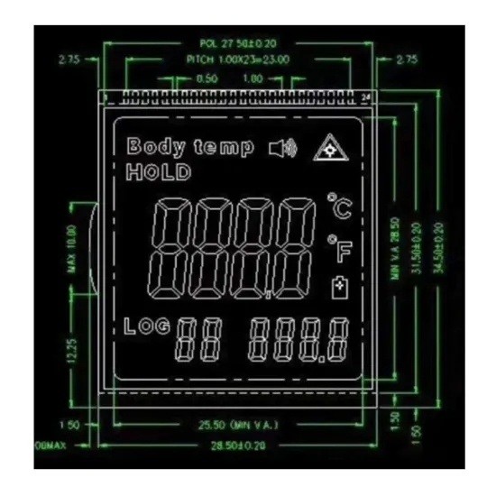 Buy cheap FPC FSTN Tn Positive COG LCD Module 3V RYD2119TM-01 For Infrared Thermometer from wholesalers