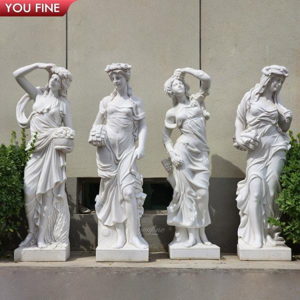 Quality Classical Garden Sculpture White Marble Four Season Goddess Statue for sale
