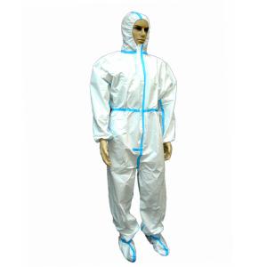 Buy cheap Durable Disposable PPE Coveralls Suit With Elastic Wrist / Ankle / Waist product