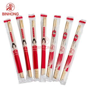 OPP Wrapped 6.0mm Round Bamboo Chopsticks For Churches