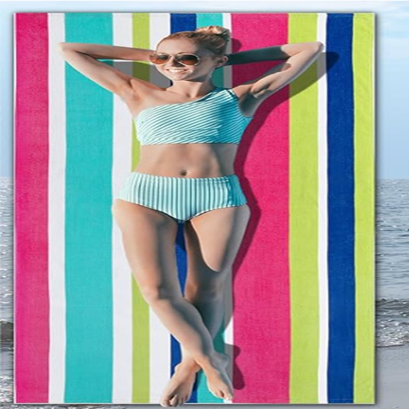 Buy cheap Fast-Absorbing Yarn-Dyed Beach Towel with Customizable Weight for Travel and Gym Use from wholesalers