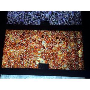 Buy cheap Backlit Red Agate Semiprecious Stone Slab Panel from wholesalers