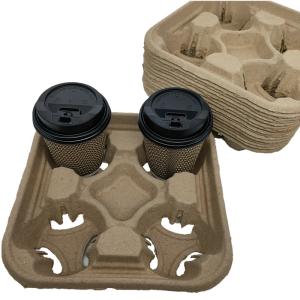 Recyclable Coffee Cup Carrier Biodegradable Take Away Cup Holder