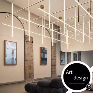 Buy cheap Adjustable Height LED Linear Pendant Light Chandelier For Customized Office Hotel Art Decorative Tube Ceiling Lighting from wholesalers