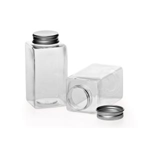 Buy cheap Square Eco-friendly Clear Pet Jars , Screwing Cap Clear Plastic Cylinder from wholesalers