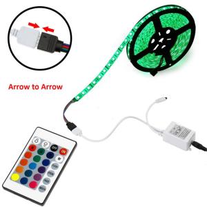 24 Key Pcb Material Flexible Led Light Strip Set 30 Leds/M 12v Power Adapter