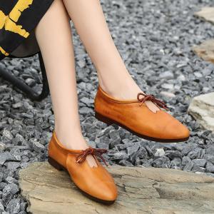 Buy cheap S266 New simple and versatile pointed toe leather shoes handmade lace-up women's shoes manufacturers from wholesalers