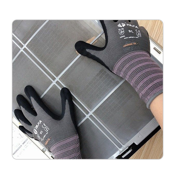 Quality Cleaning Grey Nylon Liner Ladies Nitrile Work Gloves for sale