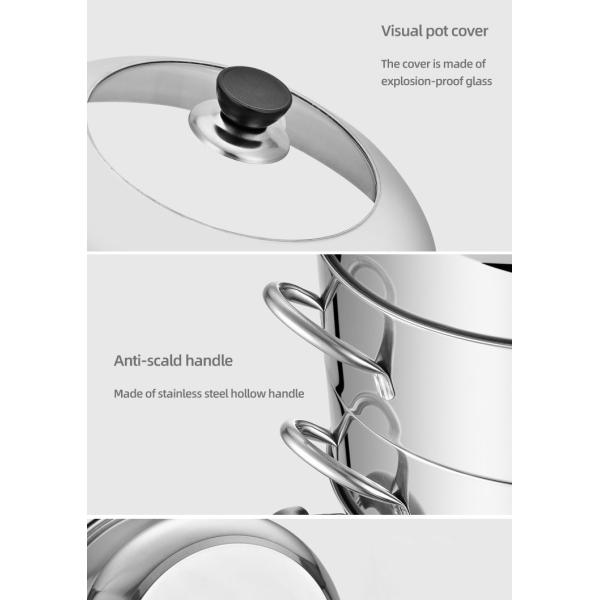 Commercial Cookware Multilayer Stainless Steel Steamer Pot Large Capacity Cooking Pot With SS Lid