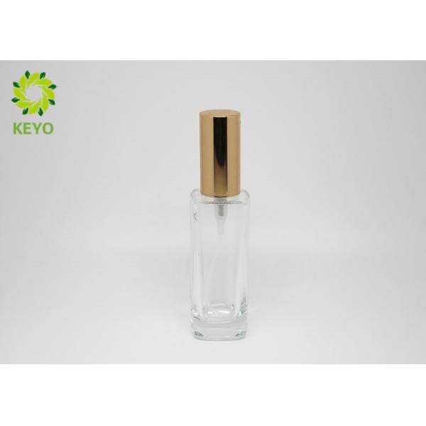 Buy cheap Customizable Empty Glass Cosmetic Containers With Golden Aluminum Sprayer from wholesalers