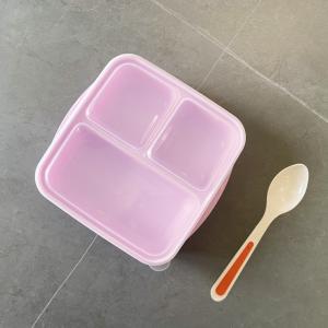 Reusable PP 3 Compartment Bento Lunch Box 1000ml