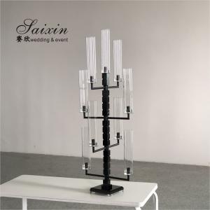 Elegant Trendy 9 Arm Crystal Candelabra for Interior Decor custom tall tube
