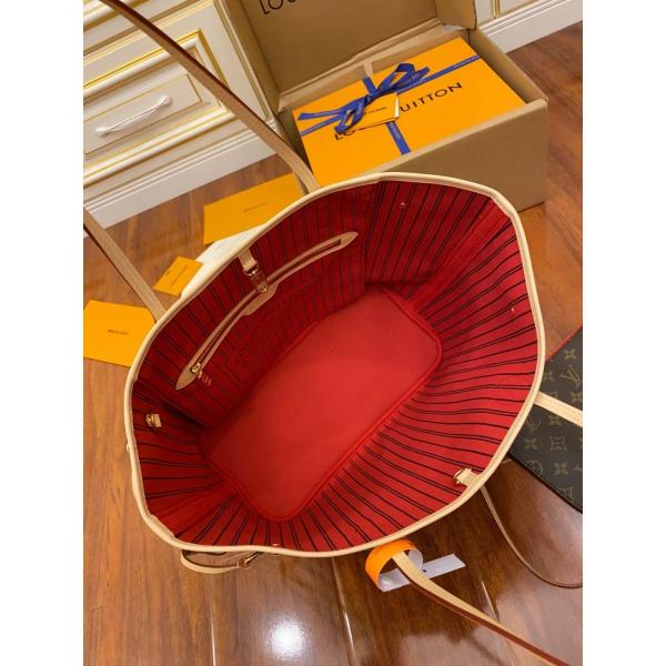 Louis Vuitton Designer Monogram Bag Pink Monogram Canvas Neverfull Mm Italian A-Grade Leather