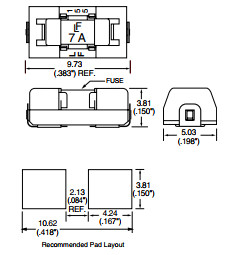 391.8 MOhms Surface Mount Fuse With Fuse Holder , 3.15A OMNI BLOK Smd Fuse Block