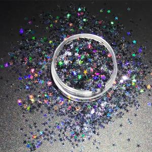 Craft Occasion Polyester Star Glitter 2.5mm Shapes Holographic Black for Body