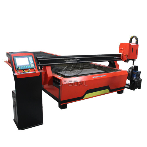 Buy cheap 2060 CNC Steel Sheet & Steel Pipe Plasma Cutting Drilling Machine with Rotary Axis/200A Hypertherm Plasma Power Supply from wholesalers