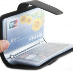 Buy cheap Custom Black Leather Mens Credit Card Holders Wallets from wholesalers