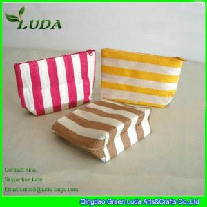 Buy cheap LUDA Striped Straw Clutch Paper Straw Cosmetic Bag from wholesalers