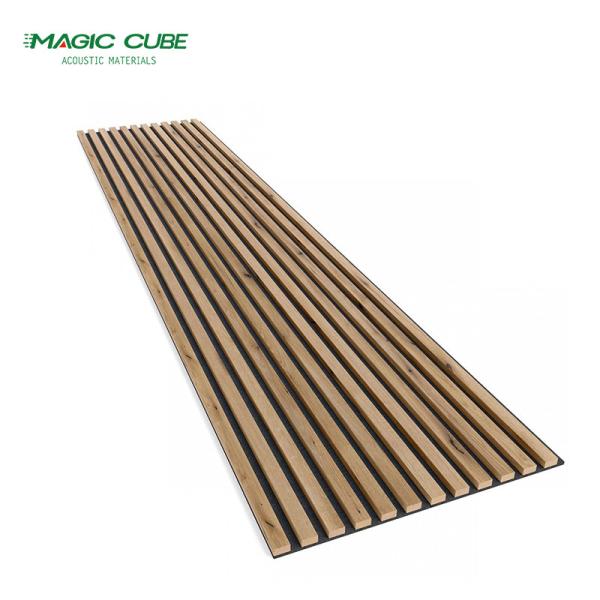 Quality Interior Wall and Ceiling Sound Absorption Decorative Board with Slatted Wood Veneer for sale