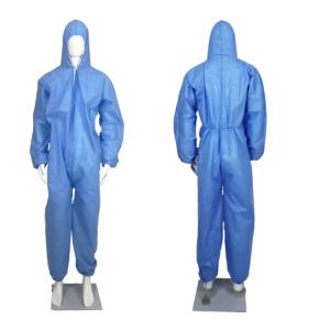 Buy cheap Blue S-2XL Safety Disposable Protective Coverall Clothing SMS Medical Coverall product