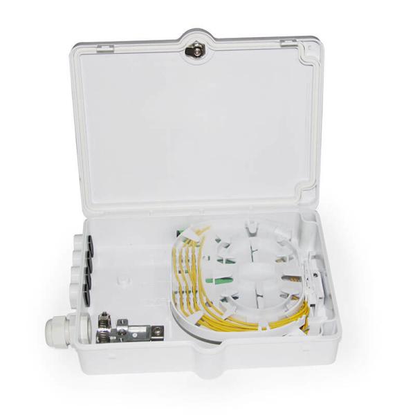 Buy cheap FTTH 8 Cores Fiber Optic Distribution Box with Optional Adapters and Pigtails for Wall or Pole Mounting product