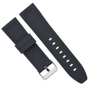 Buy cheap Flat 24mm Mens Rubber Watch Bands With Square Holes from wholesalers