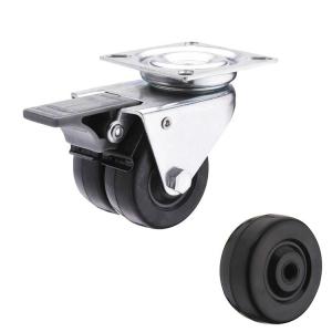 Buy cheap 2 Inch Twin Wheel Castor Industrial Bolt Hole Black Rubber Castors With Brakes European Type product