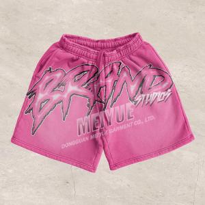 Buy cheap Summer Track Suit Boxy Dtg Crack Screen Print Cropped Acid Wash Vintage Tshirt Shorts Set 2 Piece Short Set Custom Logo from wholesalers